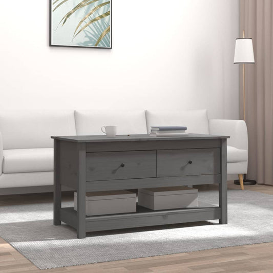 Coffee Table Grey 102x49x55 cm Solid Wood Pine