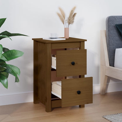 Bedside Cabinet Honey Brown 40x35x61.5 cm Solid Wood Pine