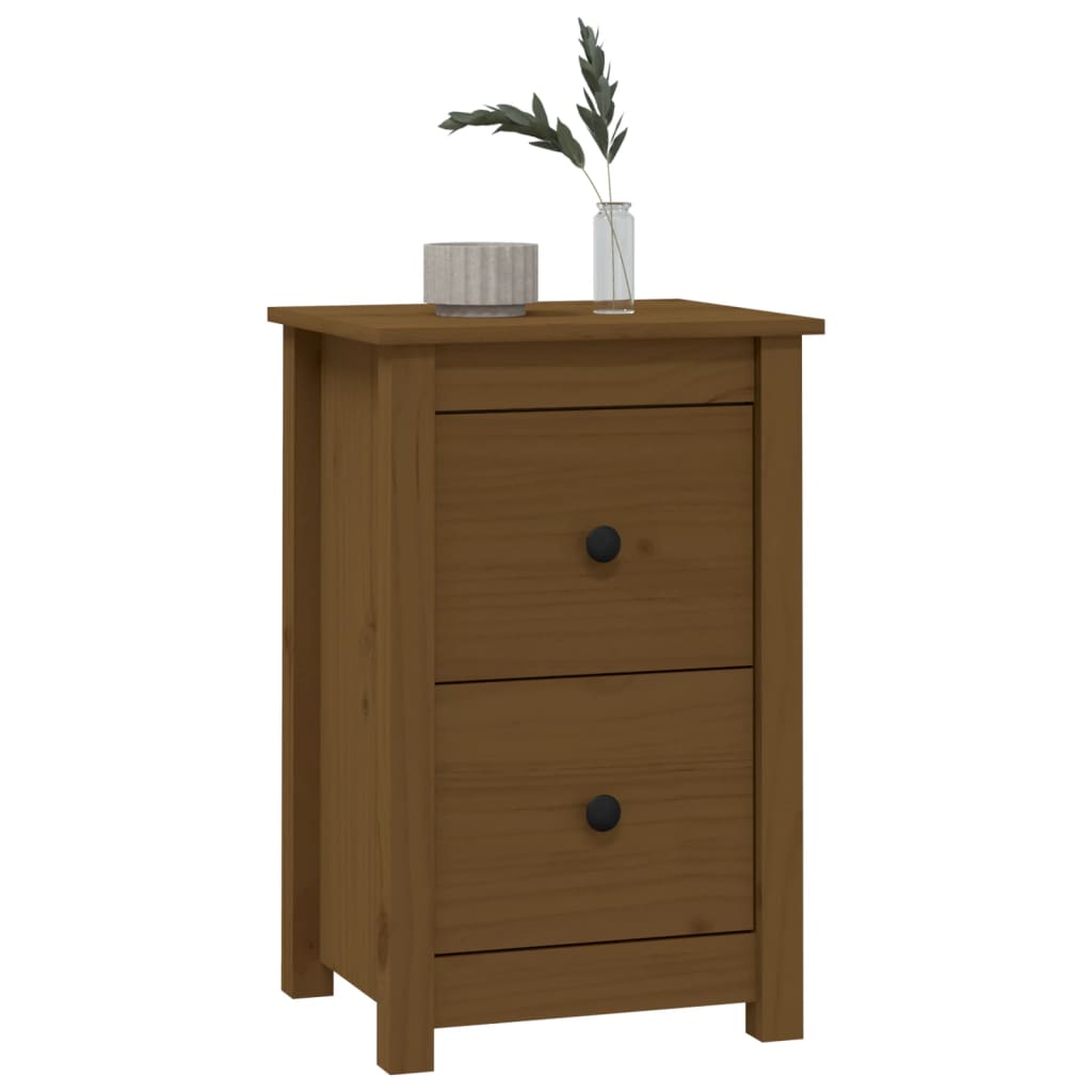 Bedside Cabinet Honey Brown 40x35x61.5 cm Solid Wood Pine