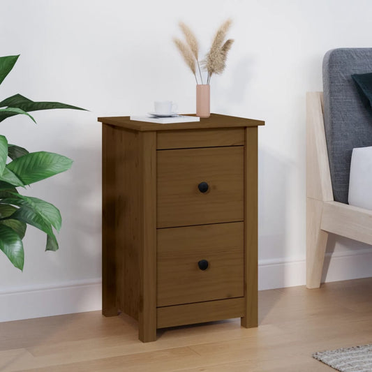 Bedside Cabinet Honey Brown 40x35x61.5 cm Solid Wood Pine