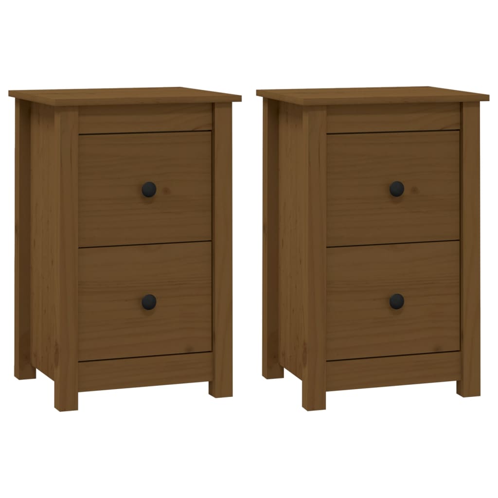 Bedside Cabinets 2 pcs Honey Brown 40x35x61.5 cm Solid Wood Pine