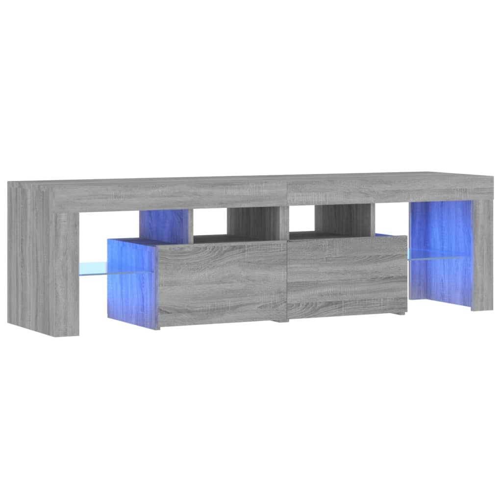 TV Cabinet with LED Lights Grey Sonoma 140x36.5x40 cm