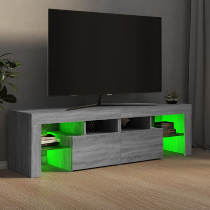 TV Cabinet with LED Lights Grey Sonoma 140x36.5x40 cm