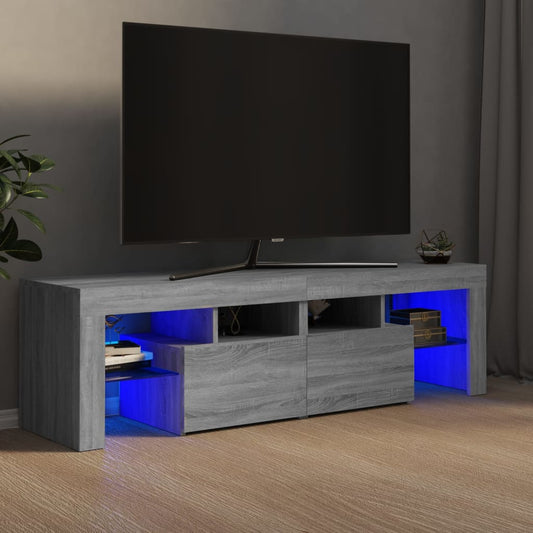 TV Cabinet with LED Lights Grey Sonoma 140x36.5x40 cm