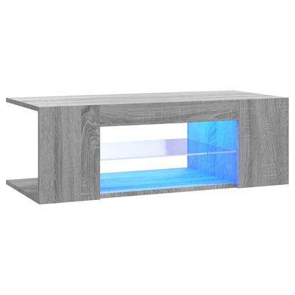 TV Cabinet with LED Lights Grey Sonoma 90x39x30 cm