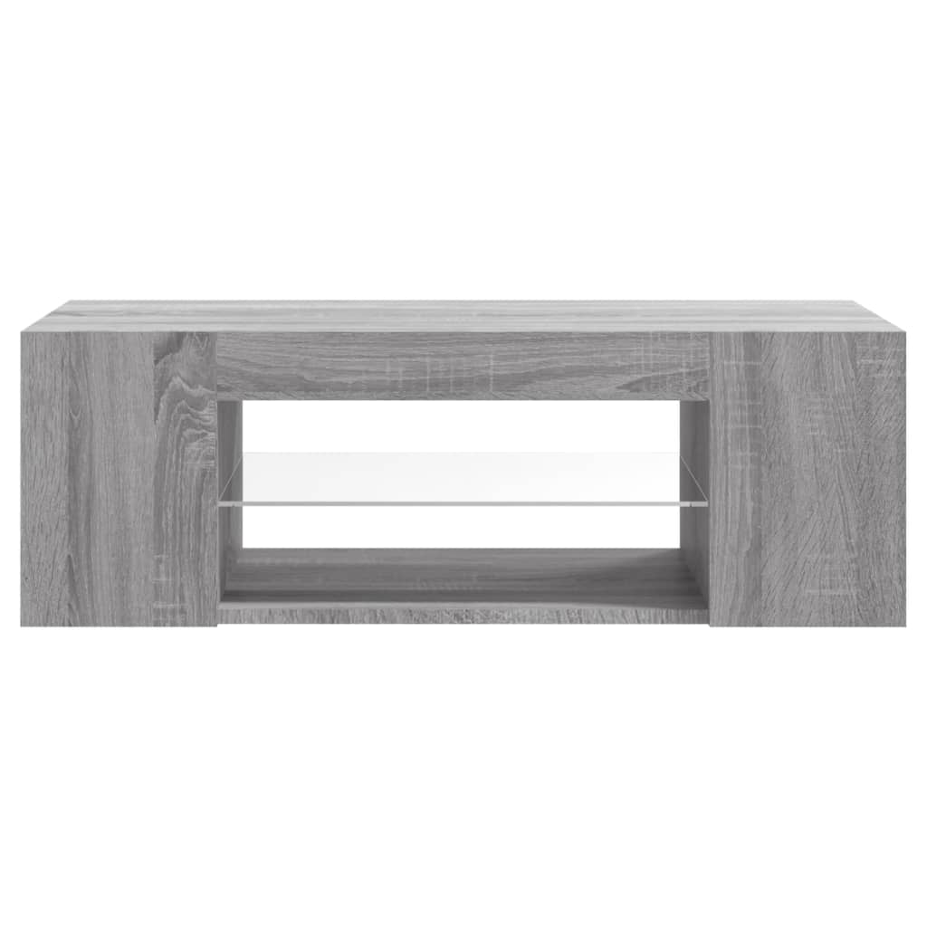 TV Cabinet with LED Lights Grey Sonoma 90x39x30 cm