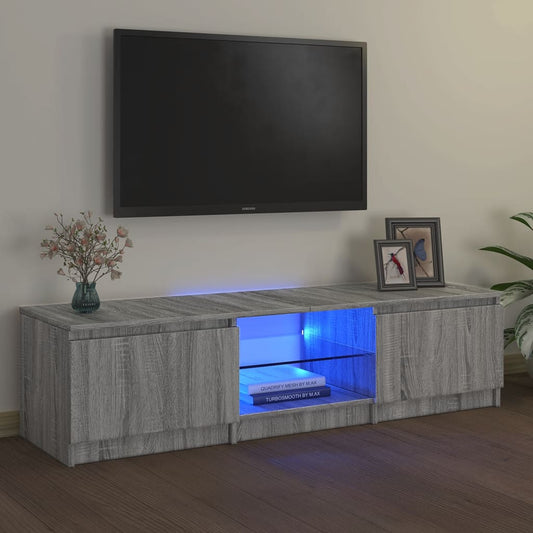 TV Cabinet with LED Lights Grey Sonoma 140x40x35.5 cm