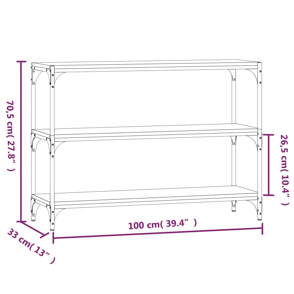 Book Cabinet Grey Sonoma 100x33x70.5cm Engineered Wood and Steel