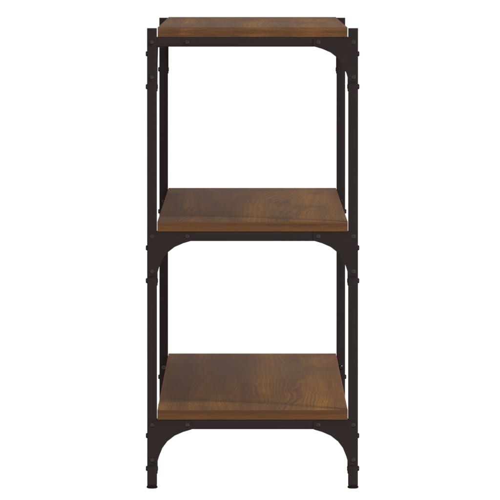 Book Cabinet Brown Oak 100x33x70.5 cm Engineered Wood and Steel