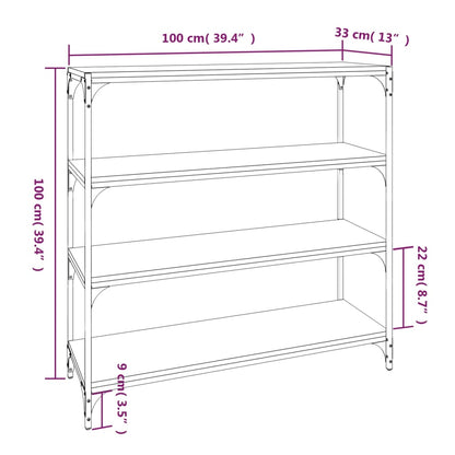 Book Cabinet Smoked Oak 100x33x100 cm Engineered Wood and Steel