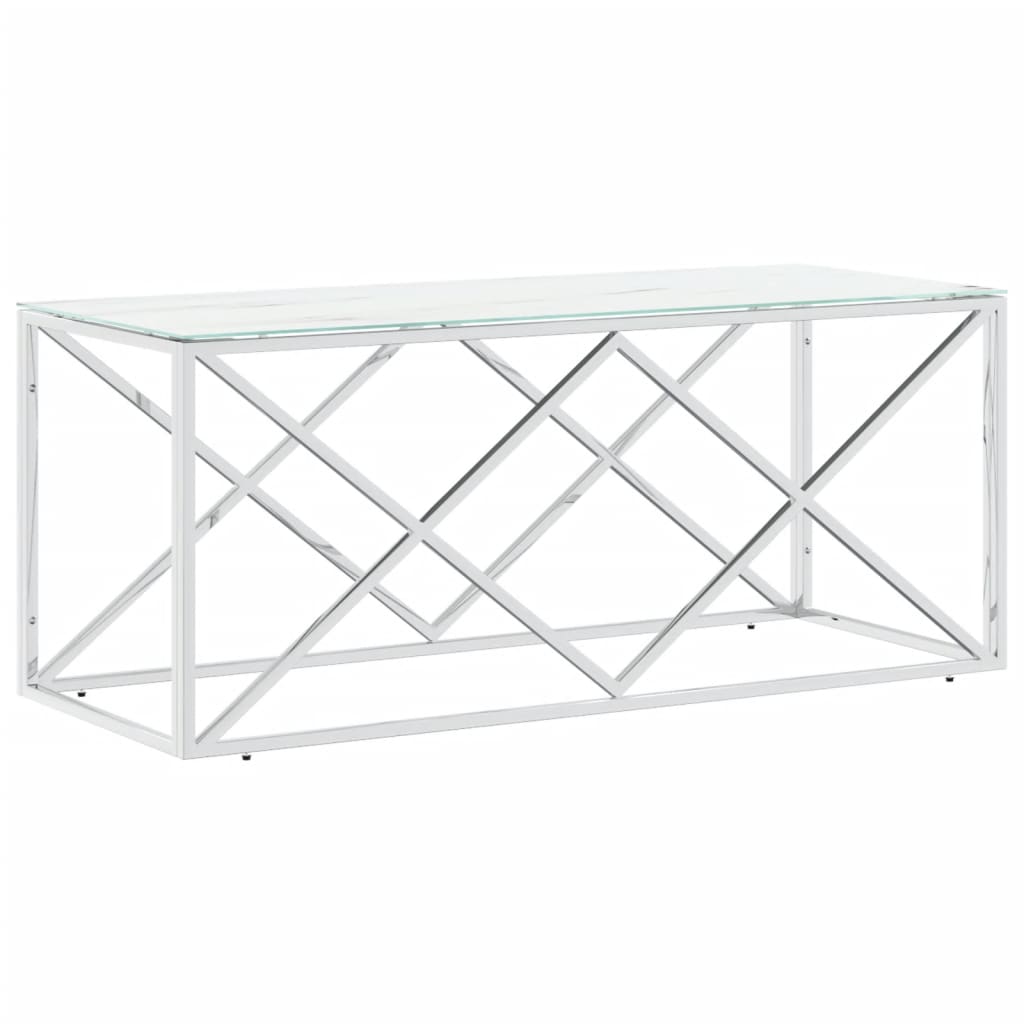 Coffee Table 110x45x45 cm Stainless Steel and Glass