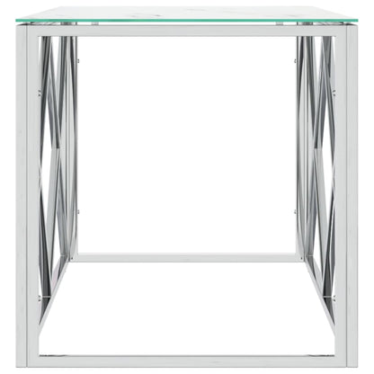 Coffee Table 110x45x45 cm Stainless Steel and Glass