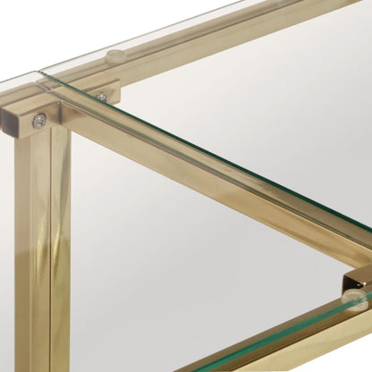 Console Table Gold Stainless Steel and Tempered Glass