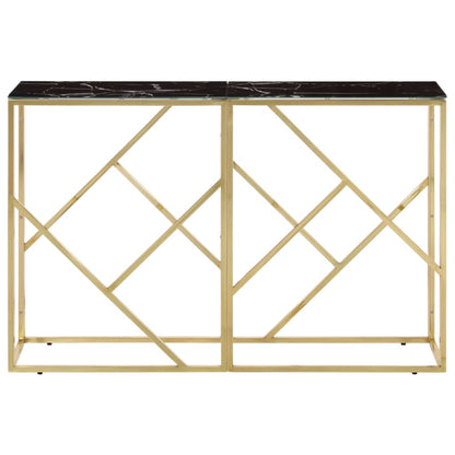 Console Table Gold Stainless Steel and Tempered Glass