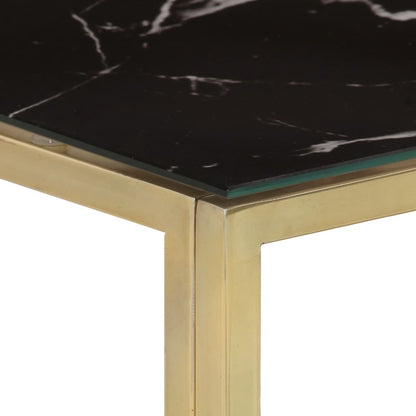 Console Table Gold Stainless Steel and Tempered Glass