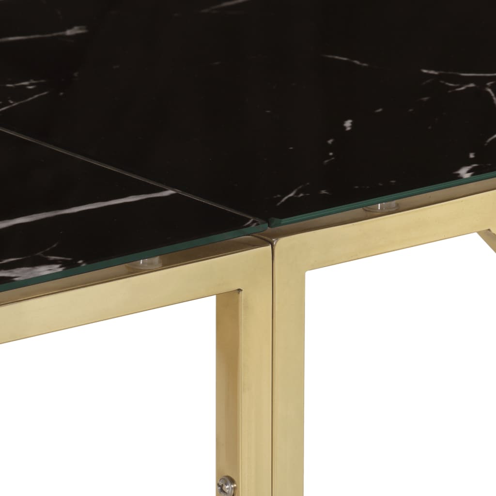 Console Table Gold Stainless Steel and Tempered Glass