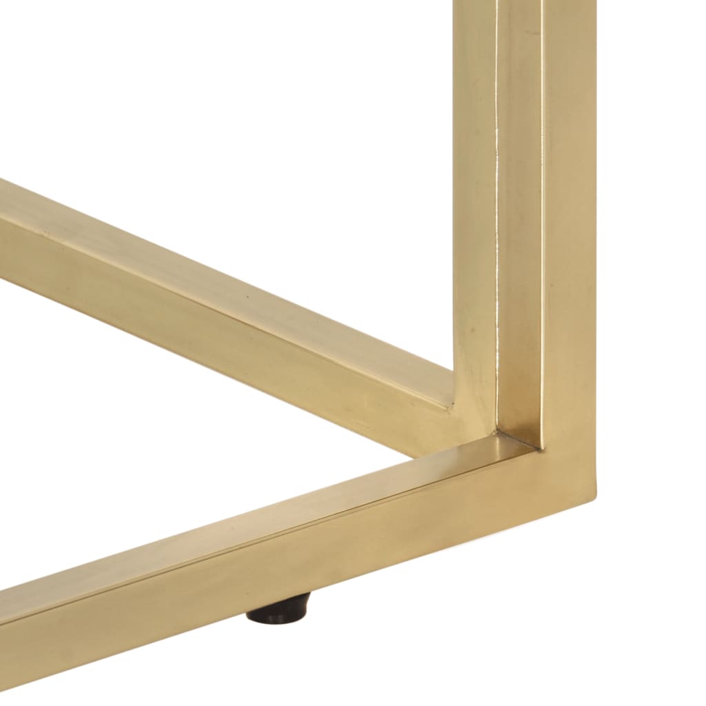 Console Table Gold Stainless Steel and Tempered Glass