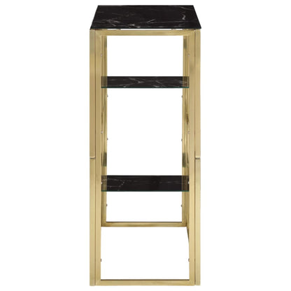 Console Table Gold Stainless Steel and Tempered Glass