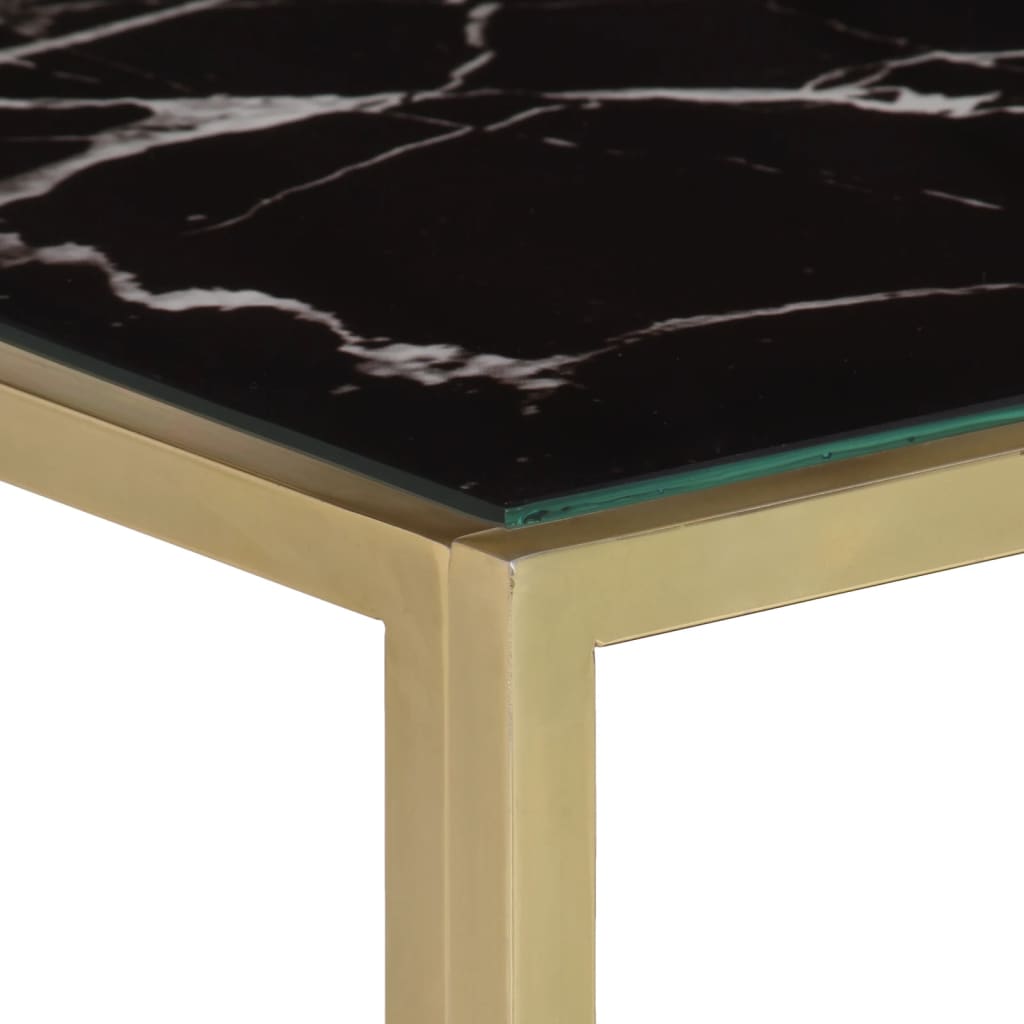 Console Table Gold Stainless Steel and Tempered Glass