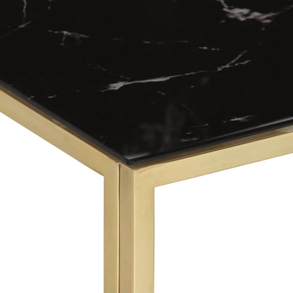 Coffee Table Gold Stainless Steel and Tempered Glass