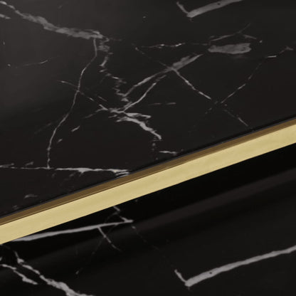 Coffee Table Gold Stainless Steel and Tempered Glass