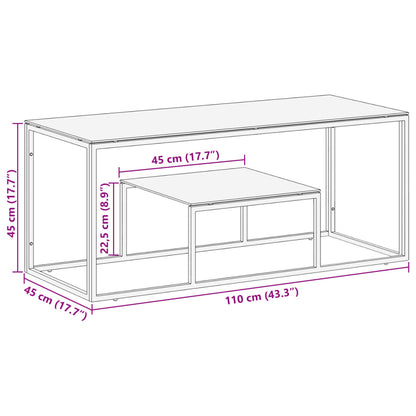 Coffee Table Gold Stainless Steel and Tempered Glass