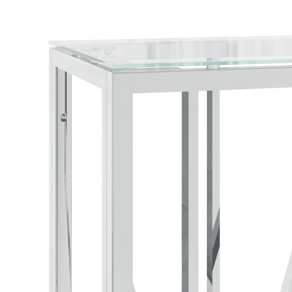 Console Table 110x30x70 cm Stainless Steel and Glass