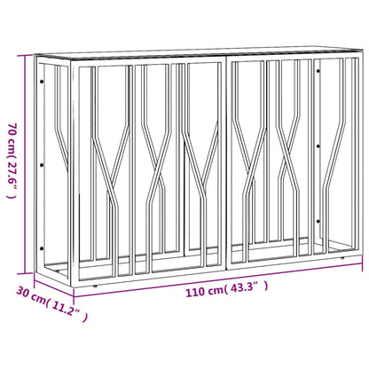 Console Table 110x30x70 cm Stainless Steel and Glass