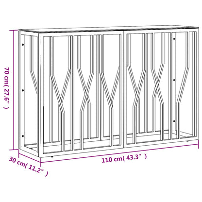 Console Table Silver 110x30x70 cm Stainless Steel and Glass