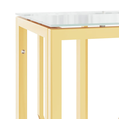 Console Table Gold 70x30x70 cm Stainless Steel and Glass