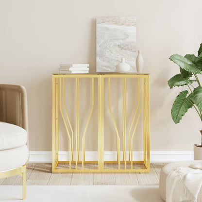 Console Table Gold 70x30x70 cm Stainless Steel and Glass