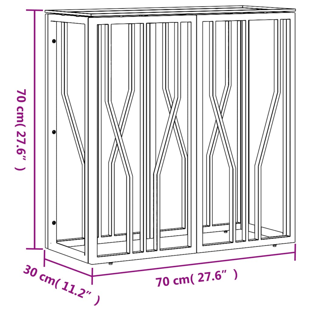 Console Table Silver 70x30x70 cm Stainless Steel and Glass