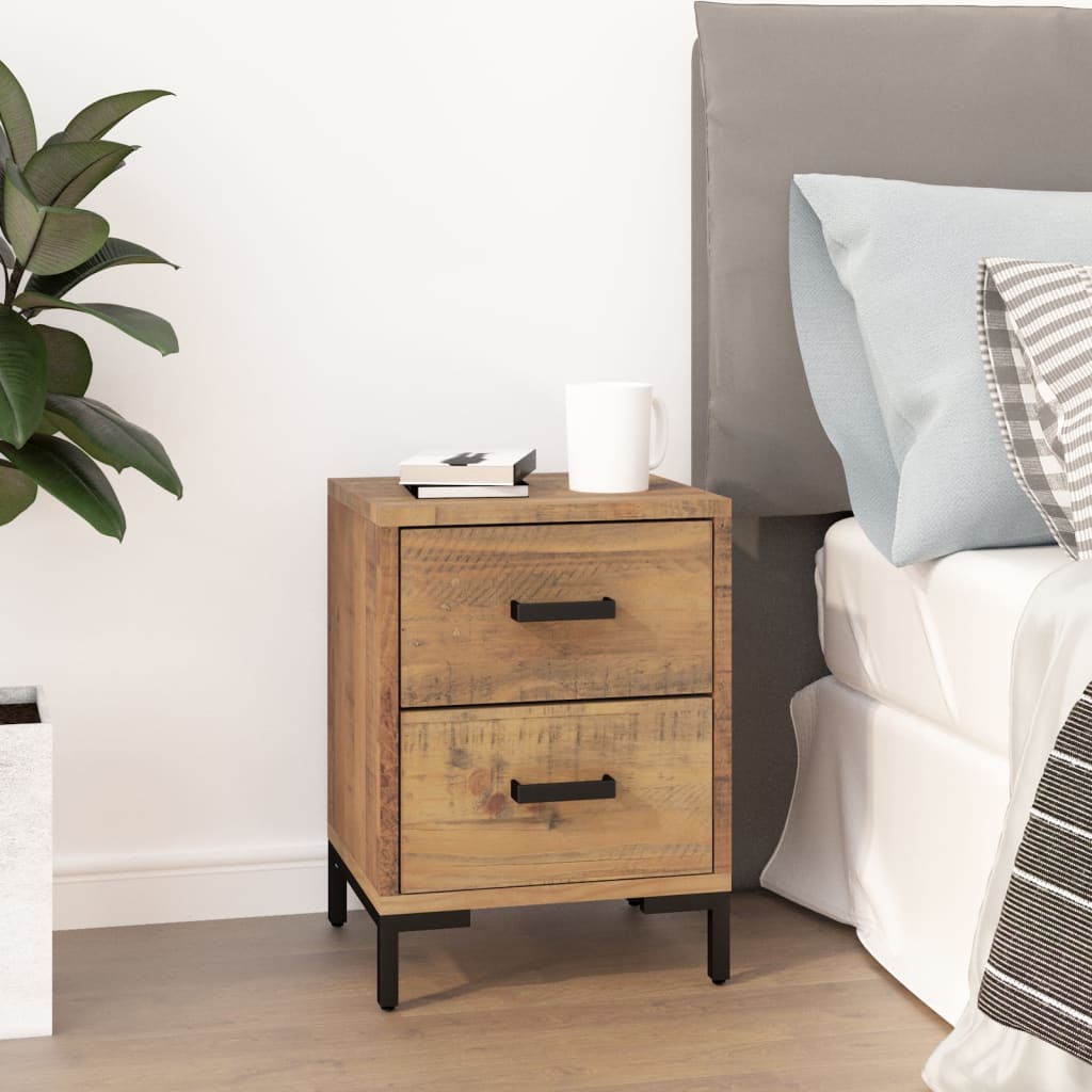 Bedside Cabinet Brown 36x30x45 cm Solid Pinewood