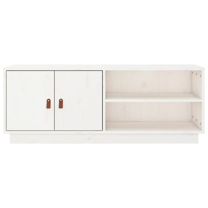 TV Cabinet White 105x34x40 cm Solid Wood Pine