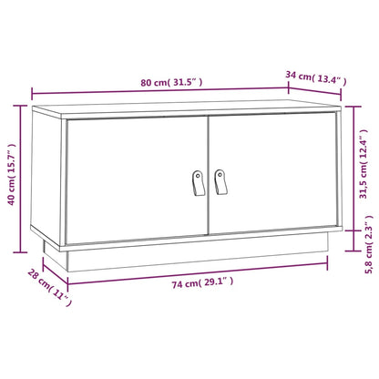 TV Cabinet Grey 80x34x40 cm Solid Wood Pine