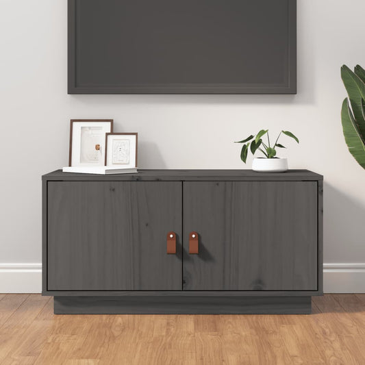 TV Cabinet Grey 80x34x40 cm Solid Wood Pine