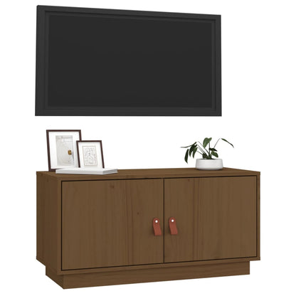 TV Cabinet Honey Brown 80x34x40 cm Solid Wood Pine