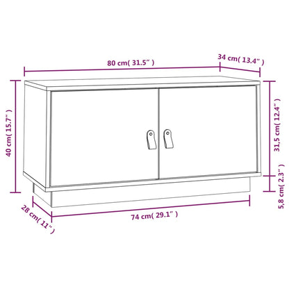 TV Cabinet Honey Brown 80x34x40 cm Solid Wood Pine