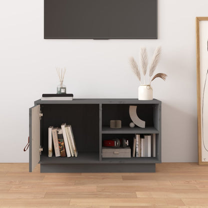 TV Cabinet Grey 70x34x40 cm Solid Wood Pine