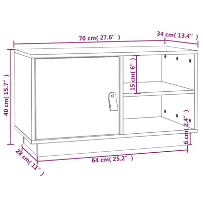 TV Cabinet Grey 70x34x40 cm Solid Wood Pine