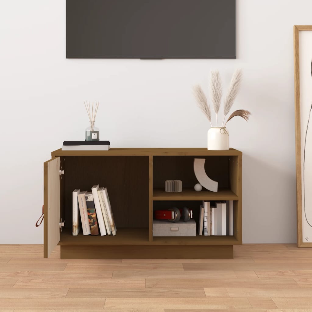 TV Cabinet Honey Brown 70x34x40 cm Solid Wood Pine