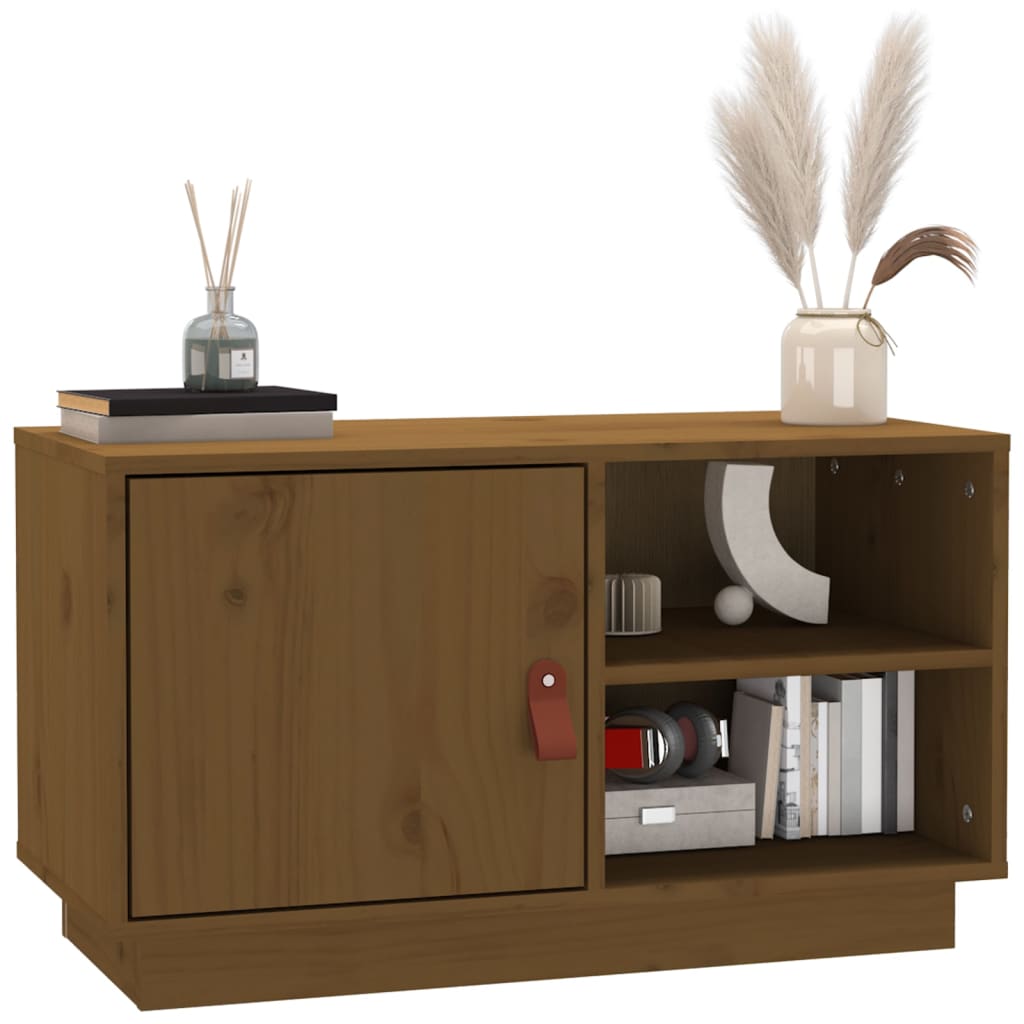 TV Cabinet Honey Brown 70x34x40 cm Solid Wood Pine