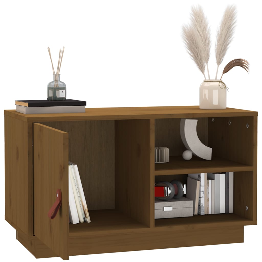 TV Cabinet Honey Brown 70x34x40 cm Solid Wood Pine