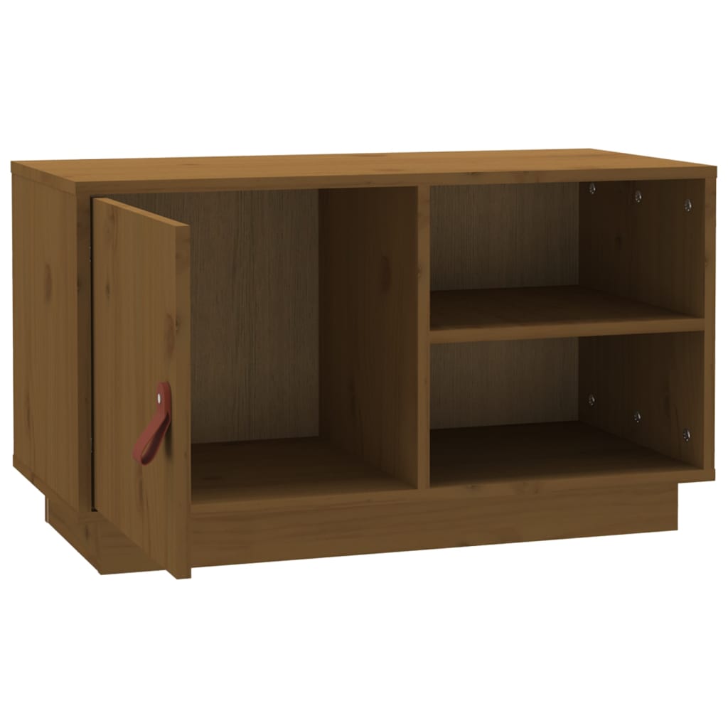 TV Cabinet Honey Brown 70x34x40 cm Solid Wood Pine