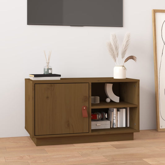 TV Cabinet Honey Brown 70x34x40 cm Solid Wood Pine