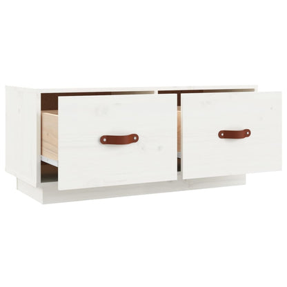 TV Cabinet White 80x34x35 cm Solid Wood Pine