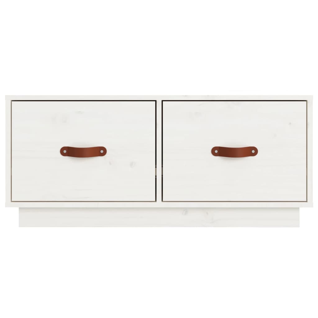 TV Cabinet White 80x34x35 cm Solid Wood Pine