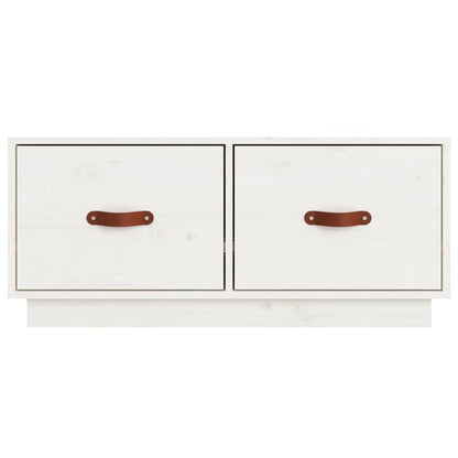 TV Cabinet White 80x34x35 cm Solid Wood Pine