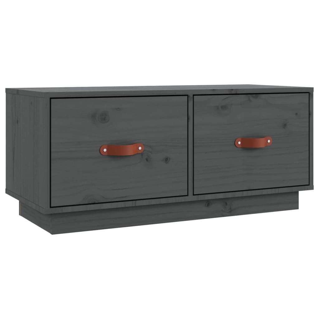 TV Cabinet Grey 80x34x35 cm Solid Wood Pine