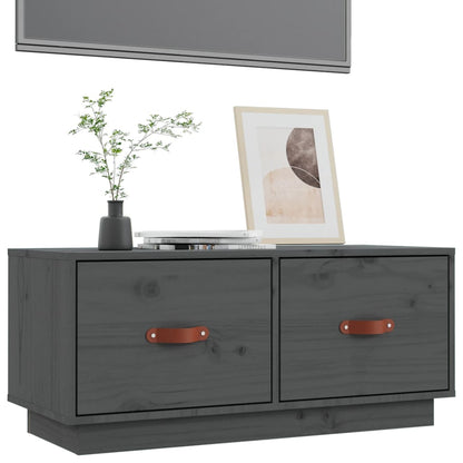 TV Cabinet Grey 80x34x35 cm Solid Wood Pine